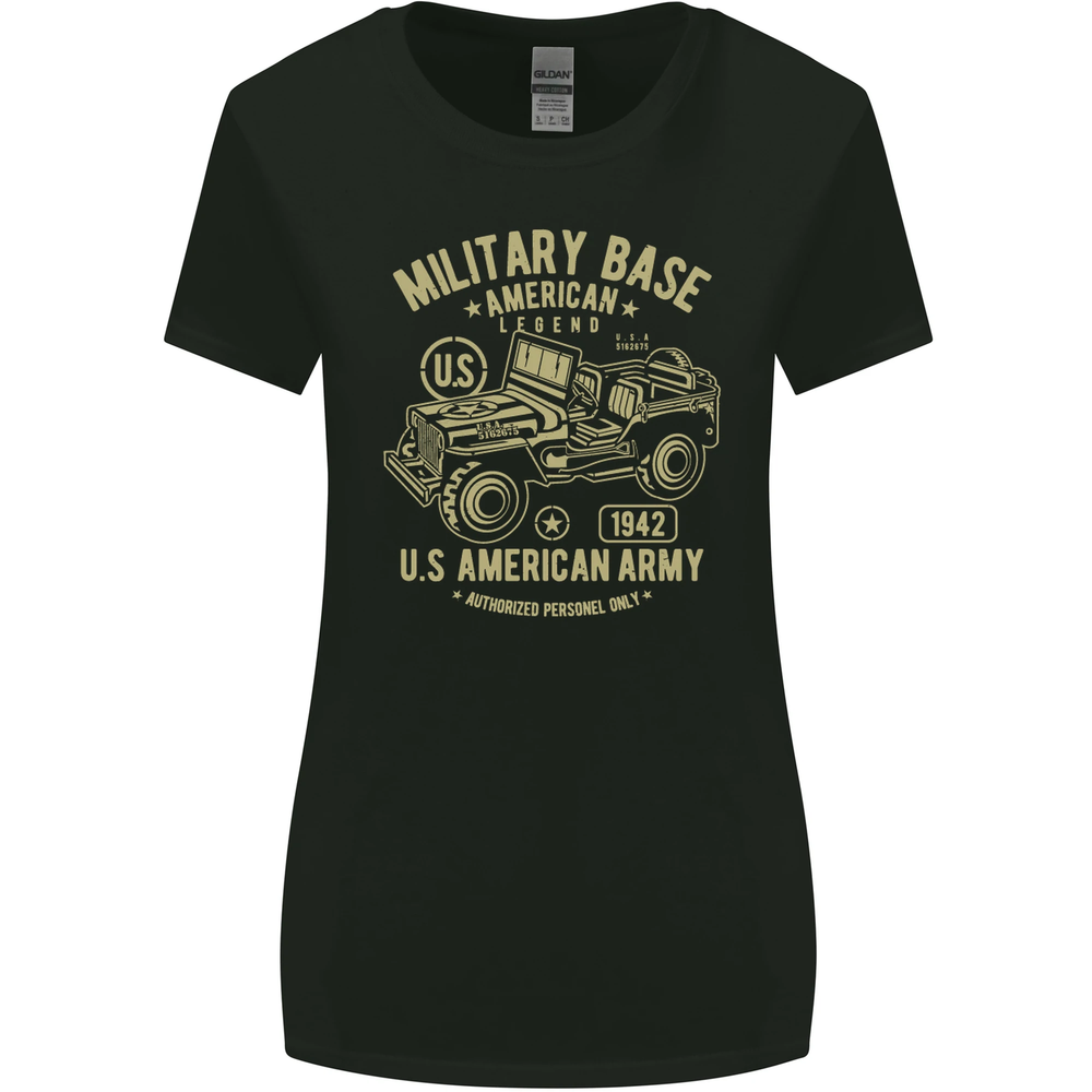 Military Base US American Army 4X4 Off Road Womens Wider Cut T-Shirt