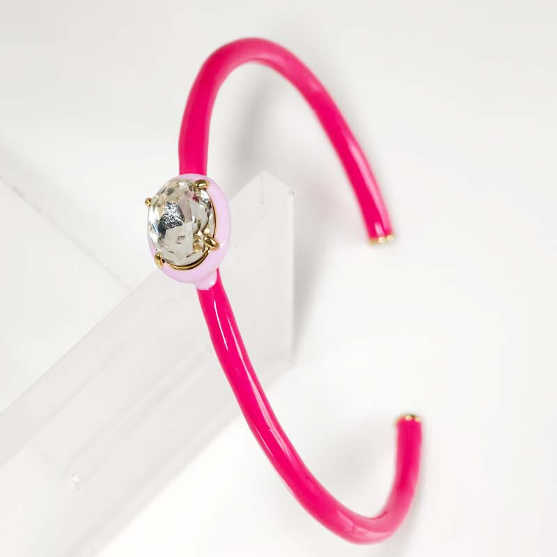 New Copper Plated Gold Enamel Bangle Gift Fashion Women Party Holiday Jewelry