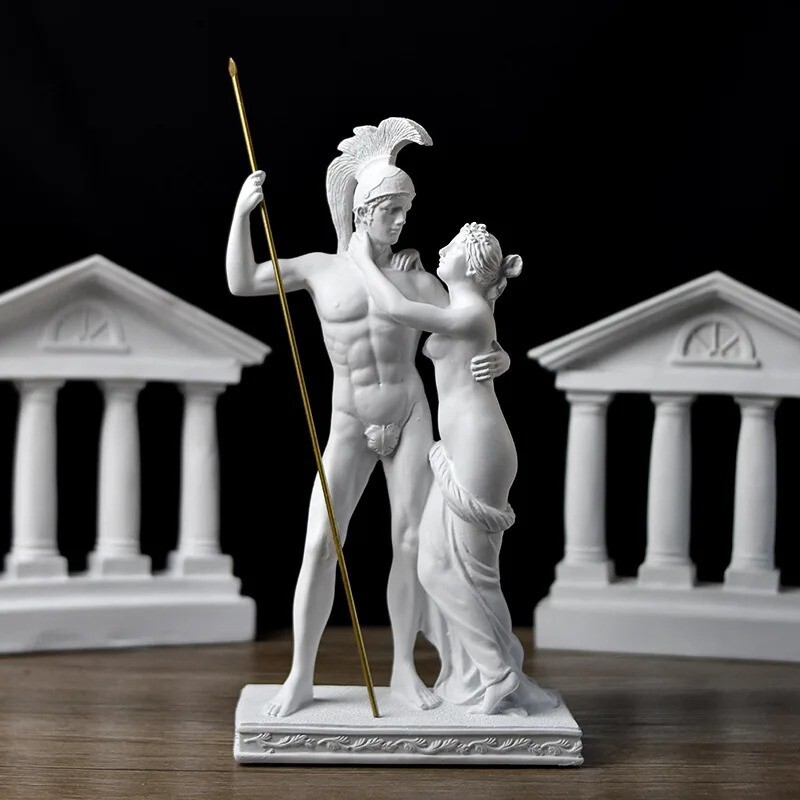 Resin White Ares Aphrodite Greek God Sculpture Mars Figurine