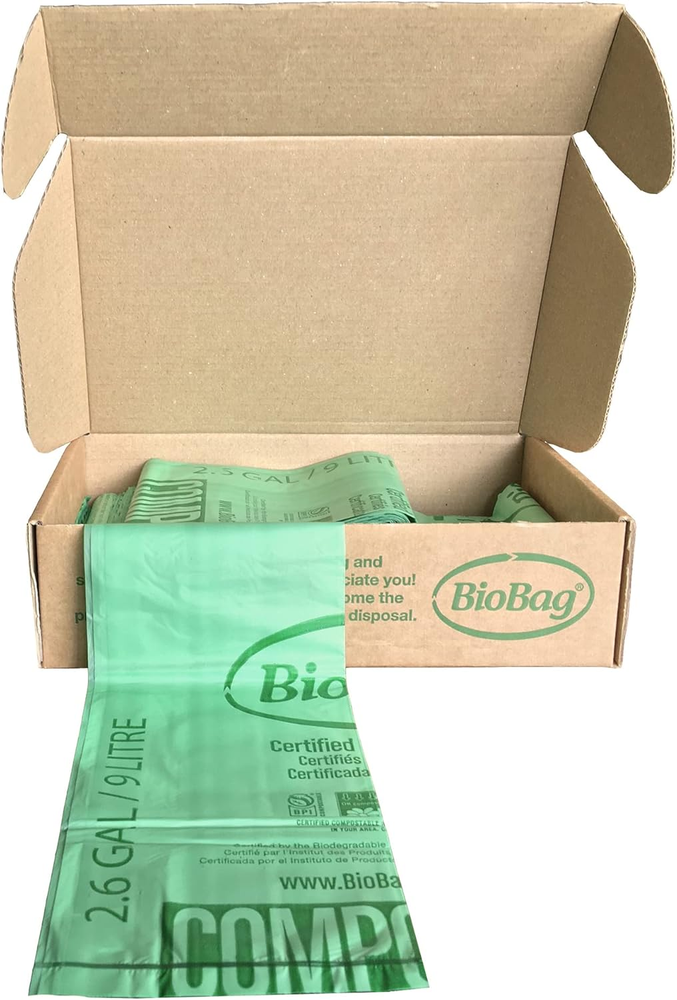 Biobag (USA), the Original Compostable Bag, 2.6 Gallon, 100 Total Count, 100% Ce
