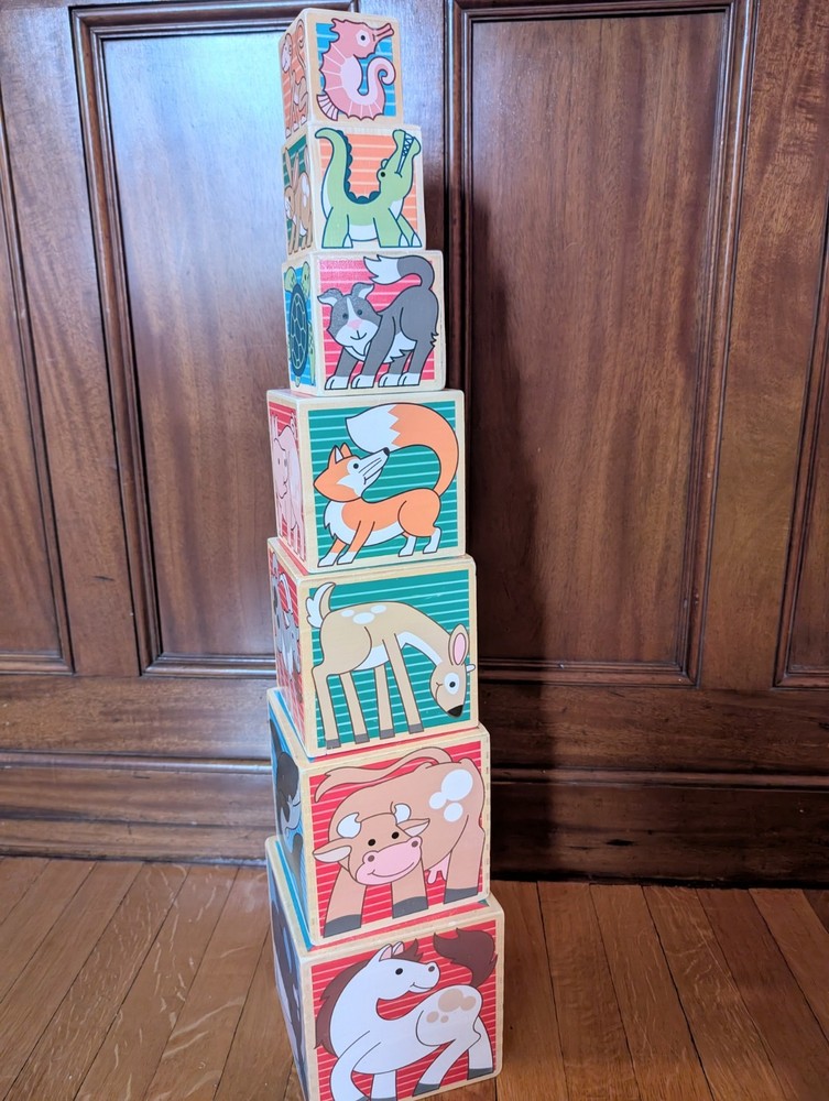 Montessori Animal Stacking Cubes Nesting Baby Toys for Easy Storage  