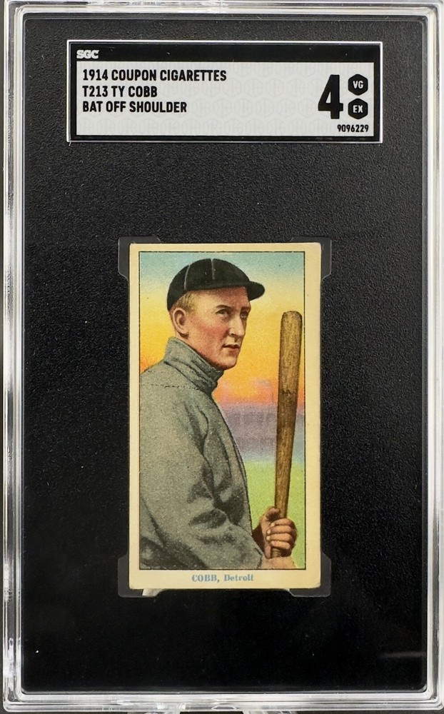 1914 T213 Coupon Ty Cobb Bat off Shoulder - SGC 4 - Vg-Ex - HIGHEST GRADED!!!-image