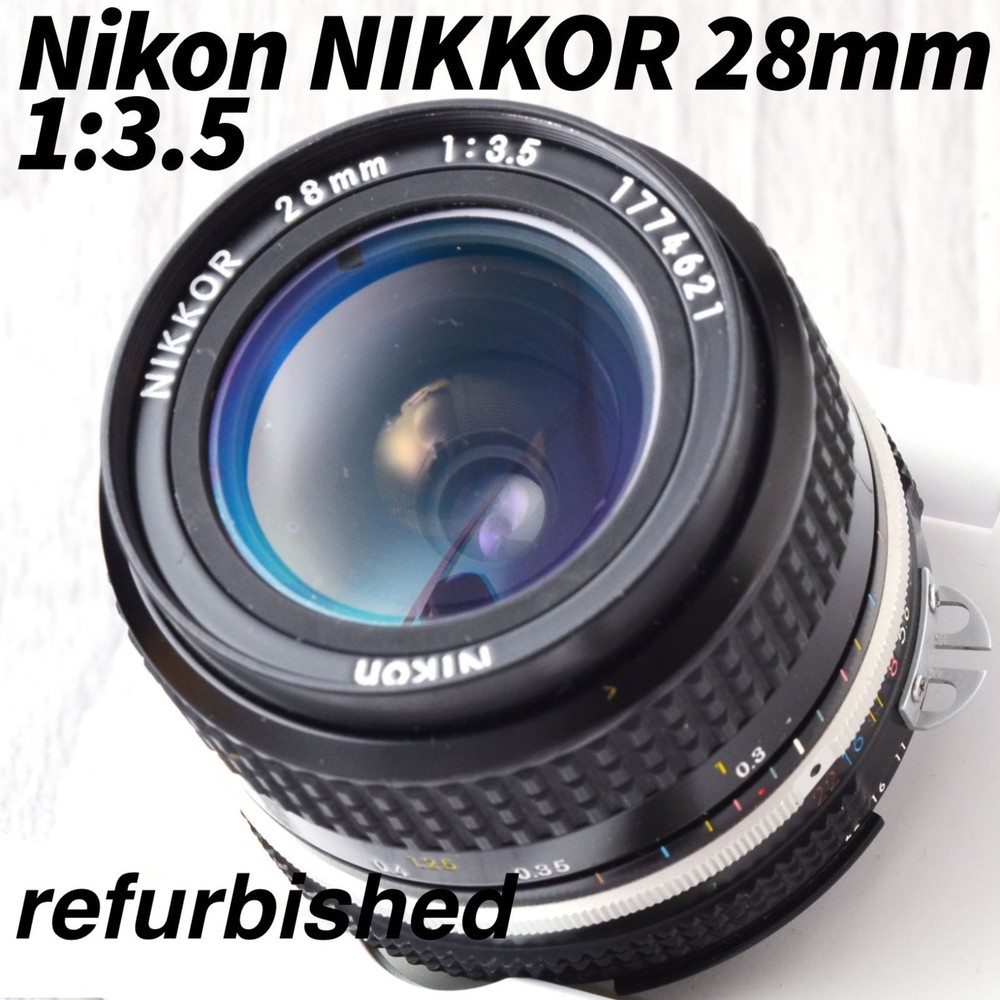 Nikon NIKKOR 28mm f/3.5 F-mount AI Prime Lens for Film Cameras in Excellent Working Condition