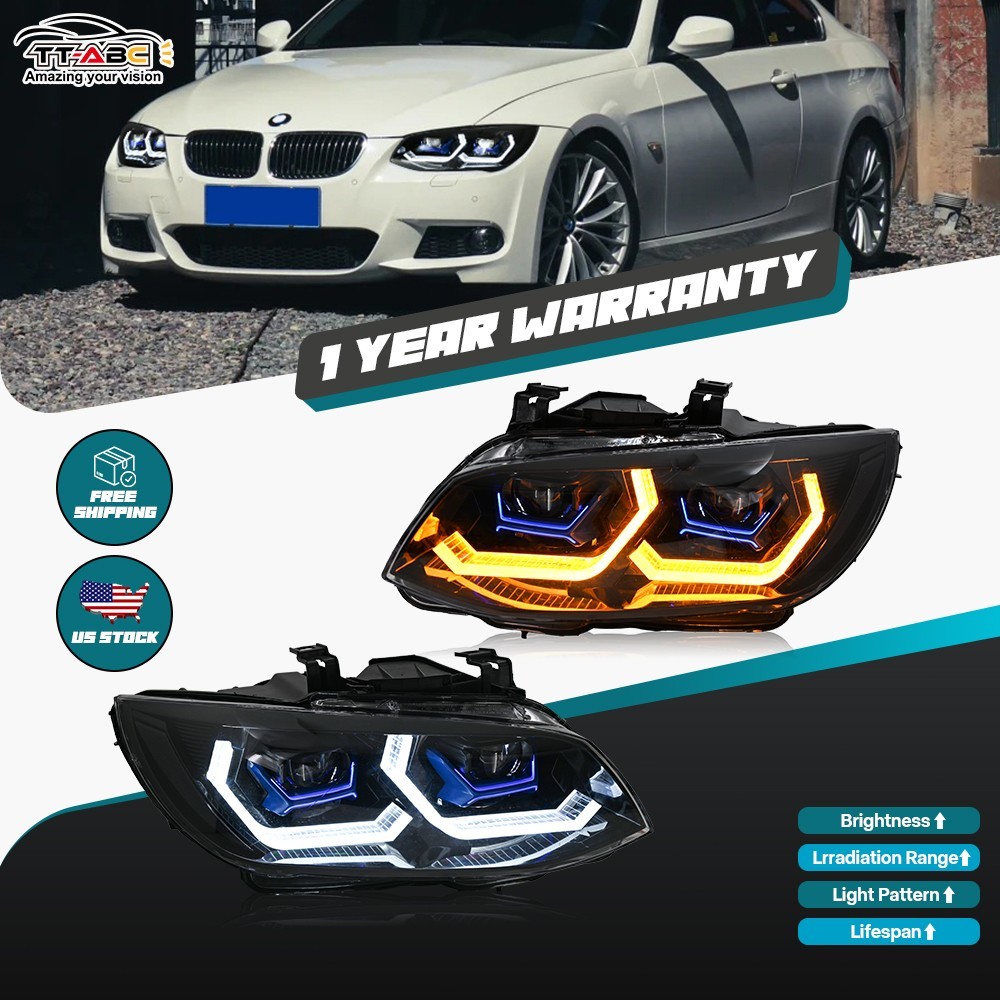 LED Front Headlights Assembly For BMW 3 Series E92 E93 2011-2013 HID Xenon w/AFS