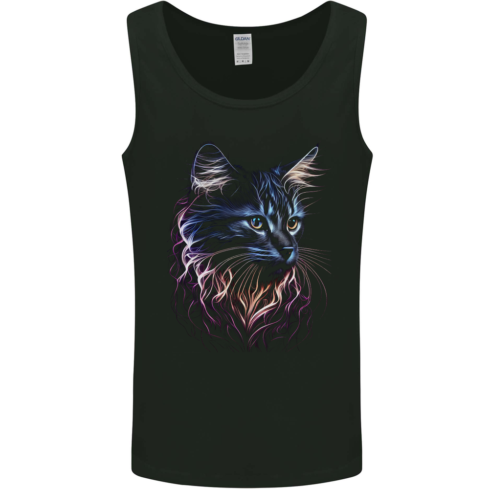A Fantasy Cat With Cool Colours 1 Mens Vest Tank Top