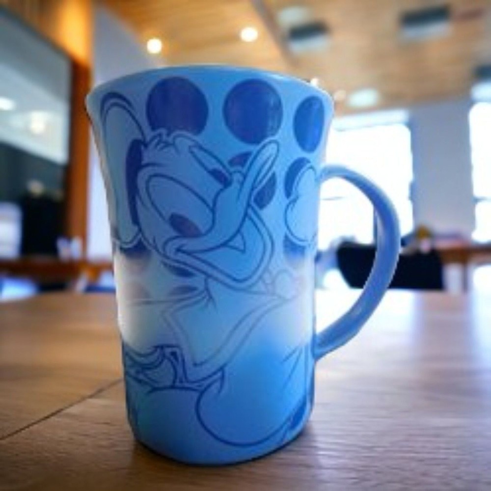 Disney World Donald Duck Blue Dot Coffee Mug Large