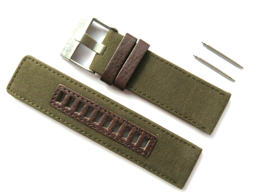 Diesel Original Spare Band Leather Textile DZ4307 Watch Green Strap Canvas 26 MM