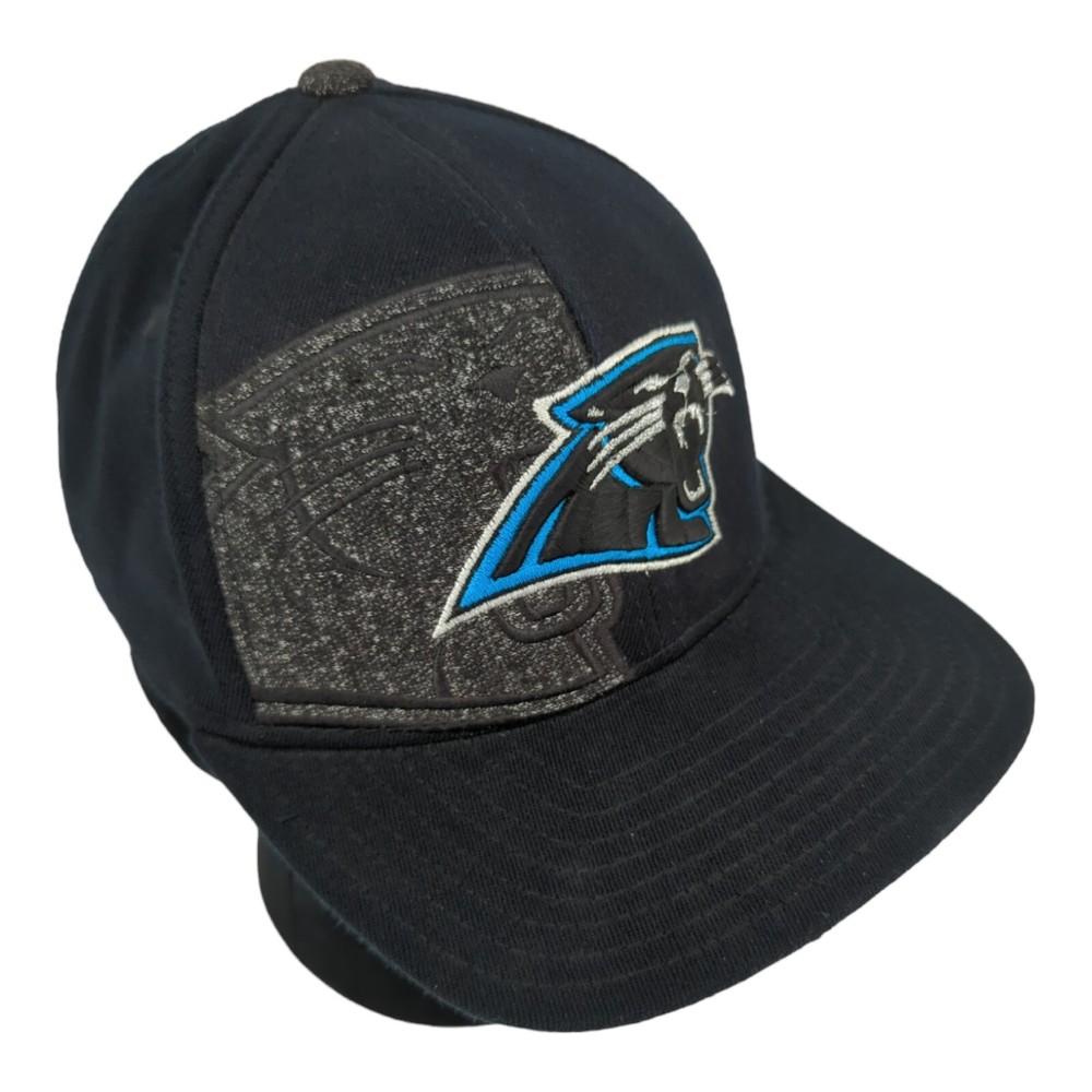 Reebok Carolina Panthers Fitmax 70 Fitted Hat S/M Small Medium Black On Field
