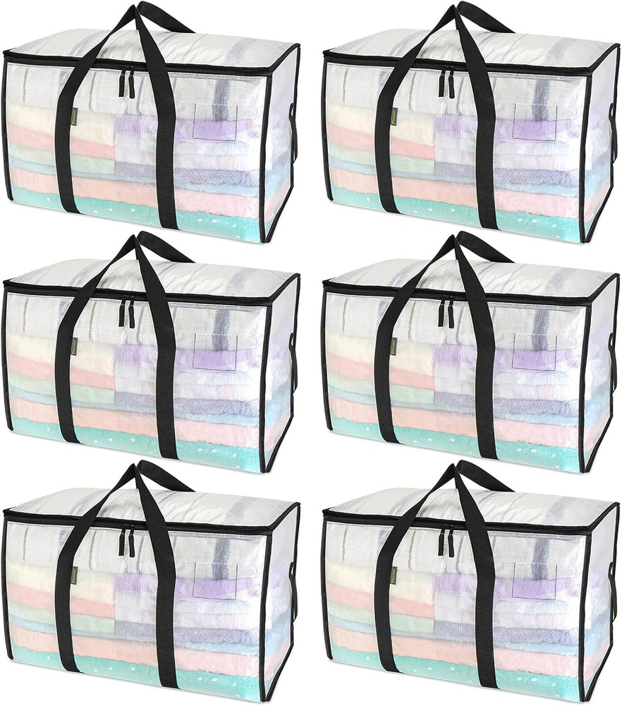 6-Pack Heavy-Duty Oversized Moving Bags with Reinforced Handles