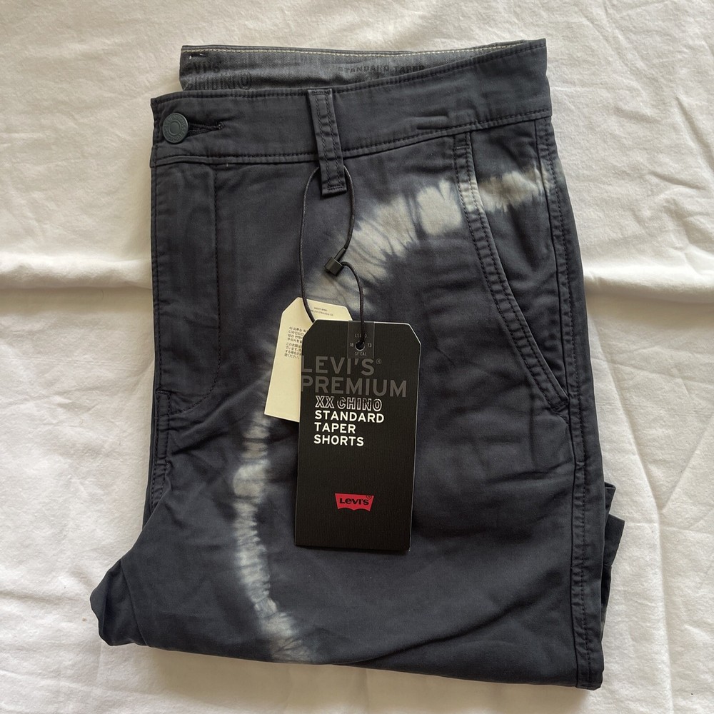 NEW Men's Levi’s XX Chino Standard Taper Tye Dye Blue Navy Shorts Size 31 $59.50