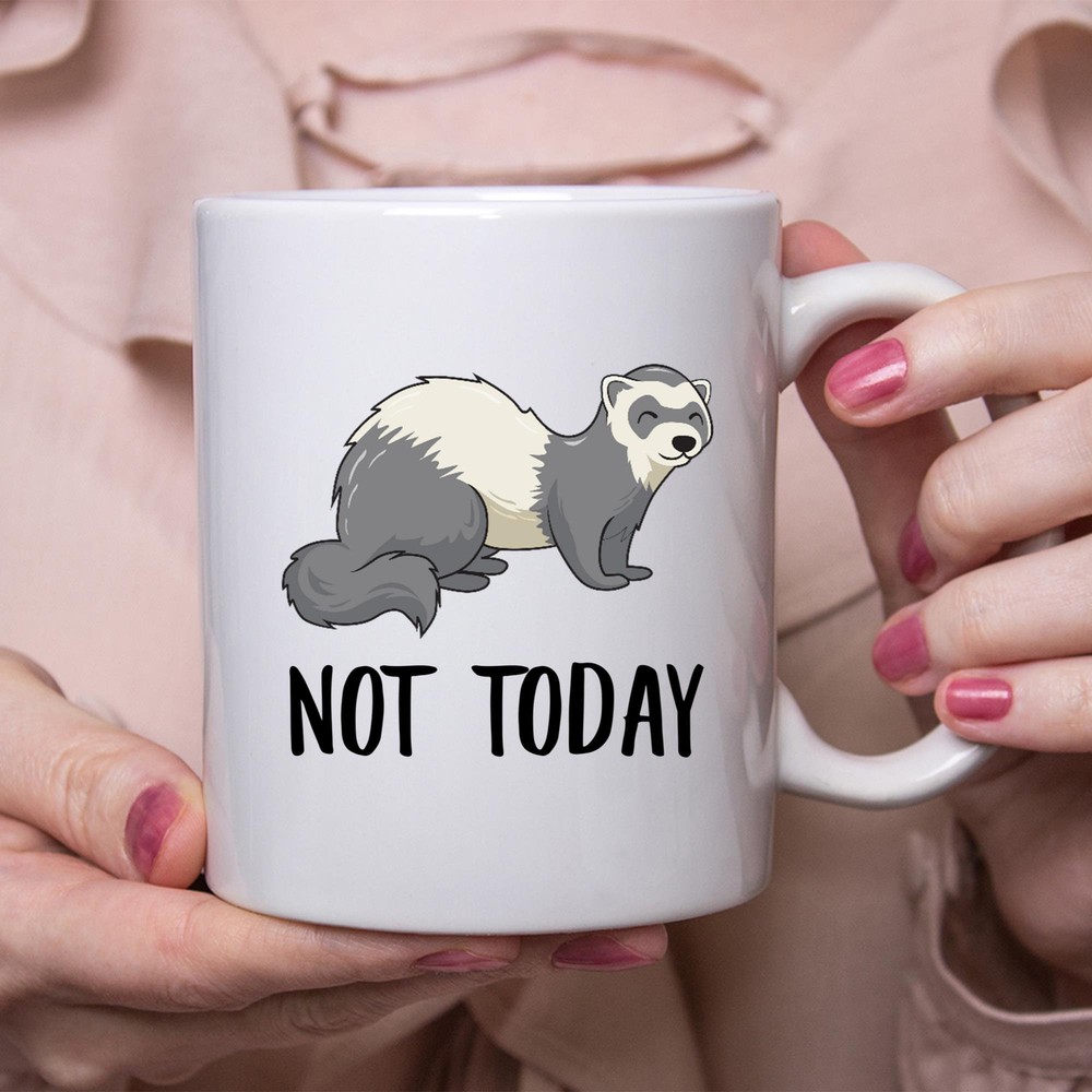 Funny Ferret Cartoon Not Today Mug Lazy Gift For Women Coffee Mug Coffee Cup