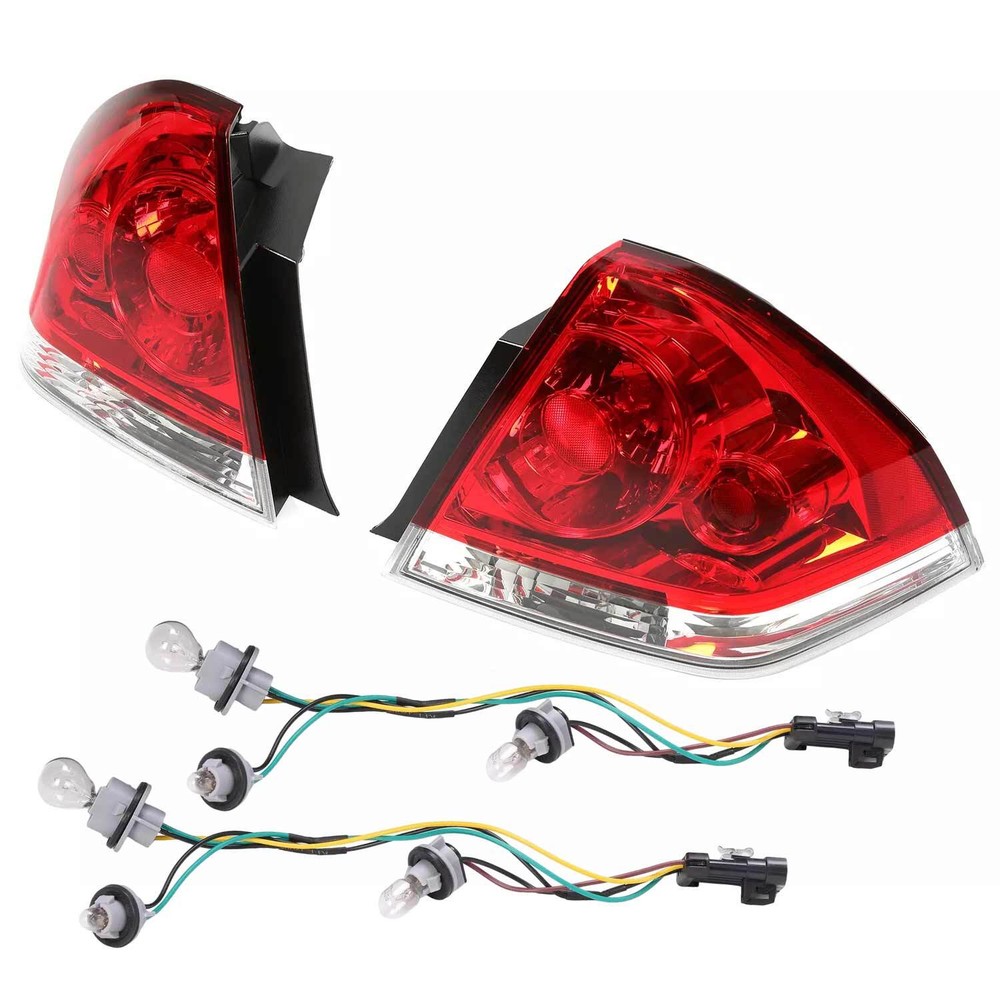 Pair Tail Lights Brake Lamps Replacement W/ bulbs For Chevy Impala 2006-2013