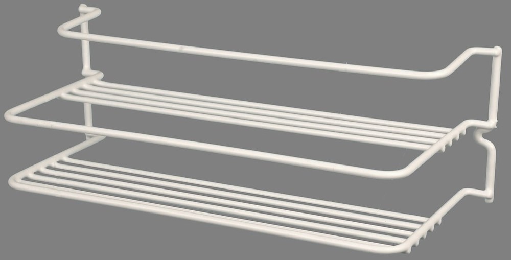 White Double Spice Rack for Organized Kitchen Storage-image