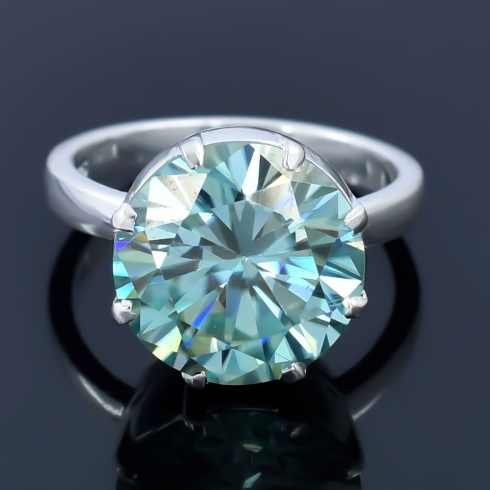7.75ct Natural VS1 Blue Diamond Ring Certified 925 Silver Gift For Love