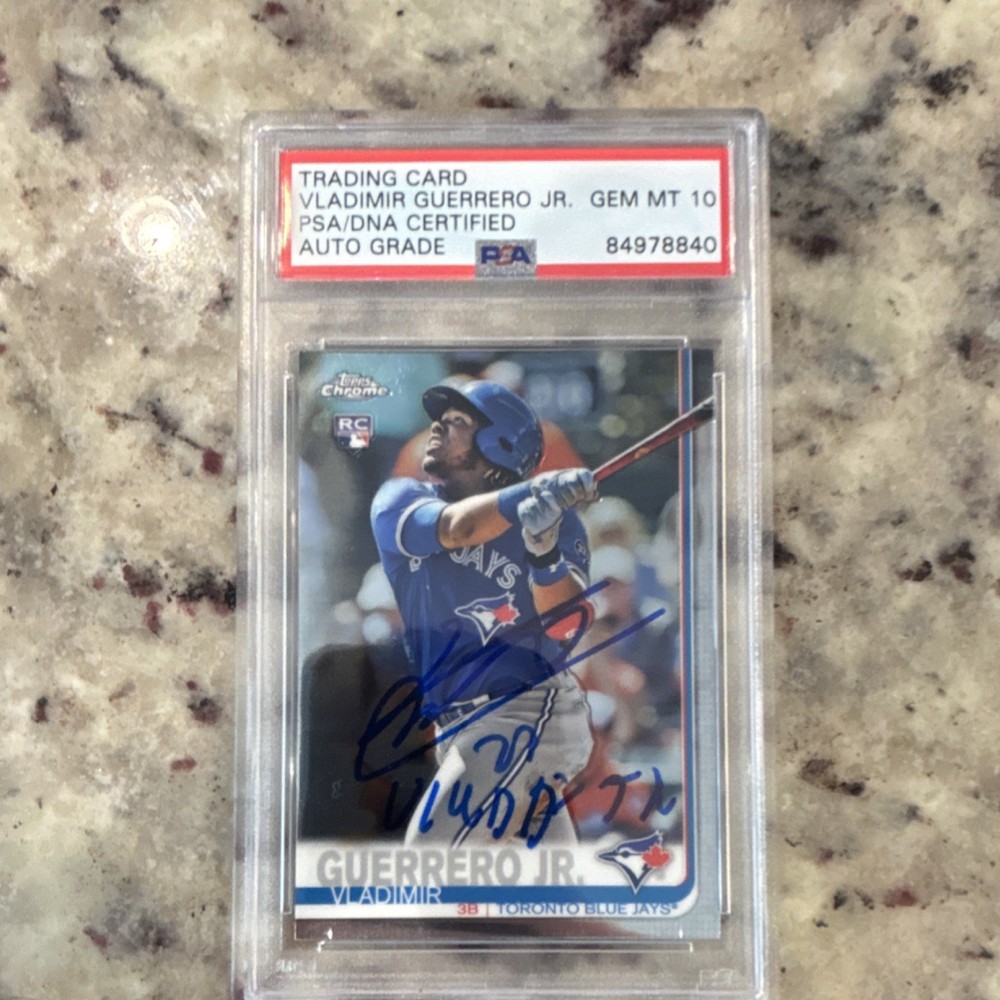 Topps Chrome 2019 Rookie Autographed Vladimir Guerrero Jr. #201 Blue Jays PSA10