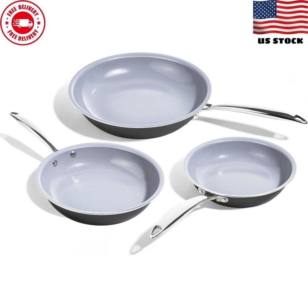 Non Stick Titanium Ceramic Frying Pan Skillet Set
