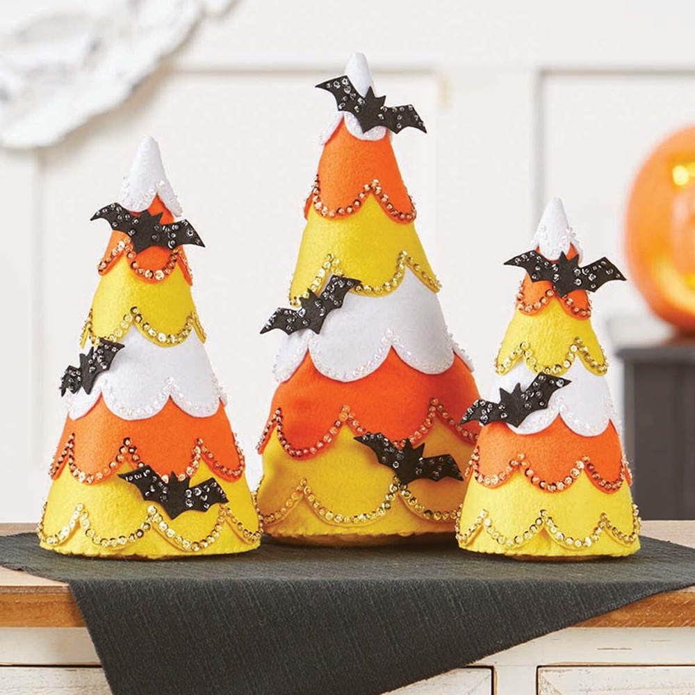 Herrschners® Candy Corn Trees Felt & Sequin Kit