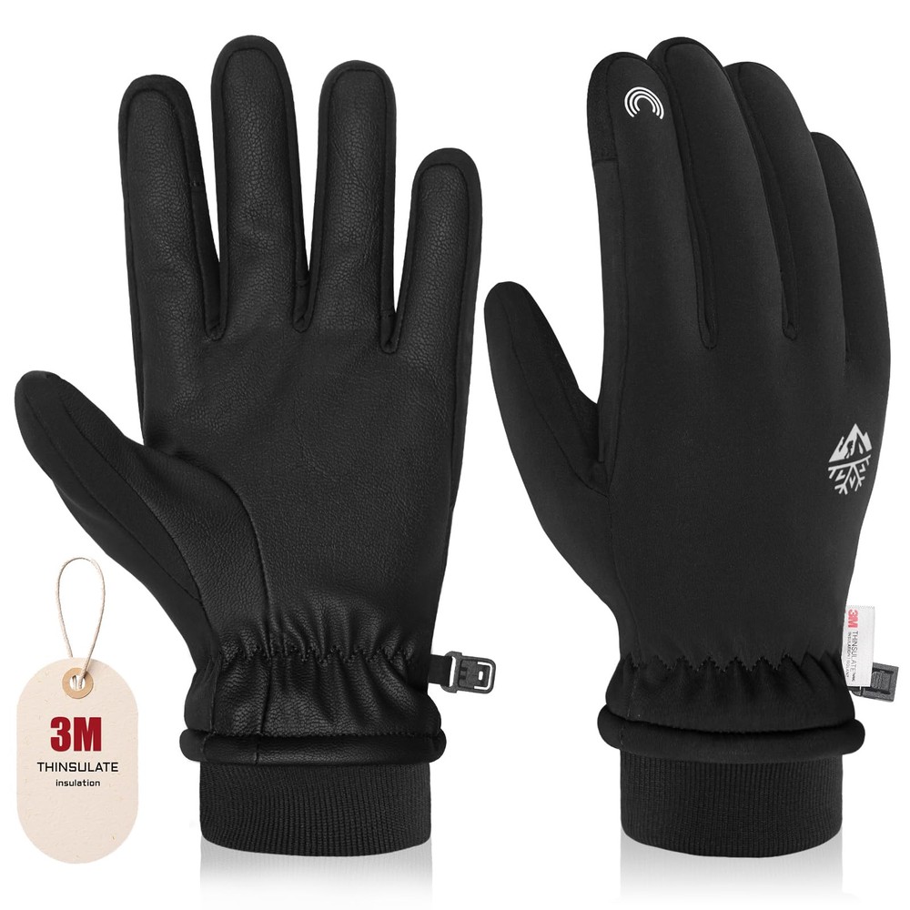 Winter Gloves for Men Women - Waterproof Windproof Ski Cold Weather Gloves, S...