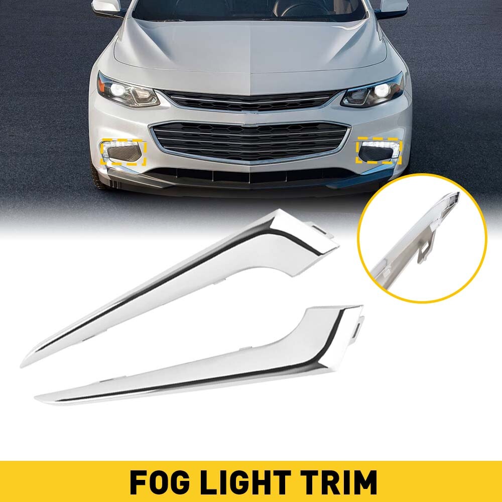 Pair Front Bumper Grille Insert Fog Trim Light LH fits RH 2016-2018 Chevy Malibu