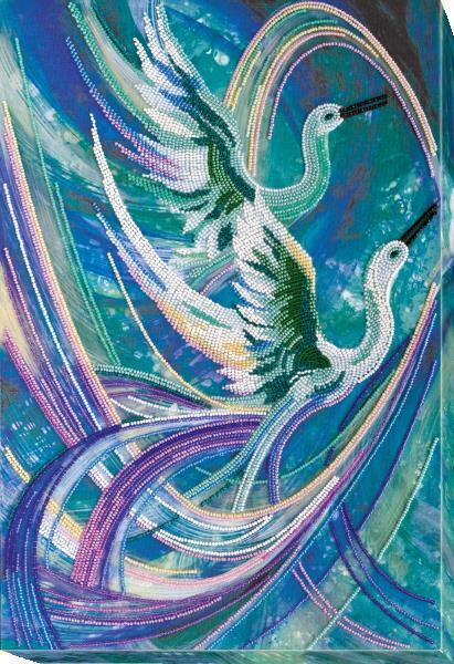 Bead embroidery kit Free flight needlework kit Art canvas beadwork pattern