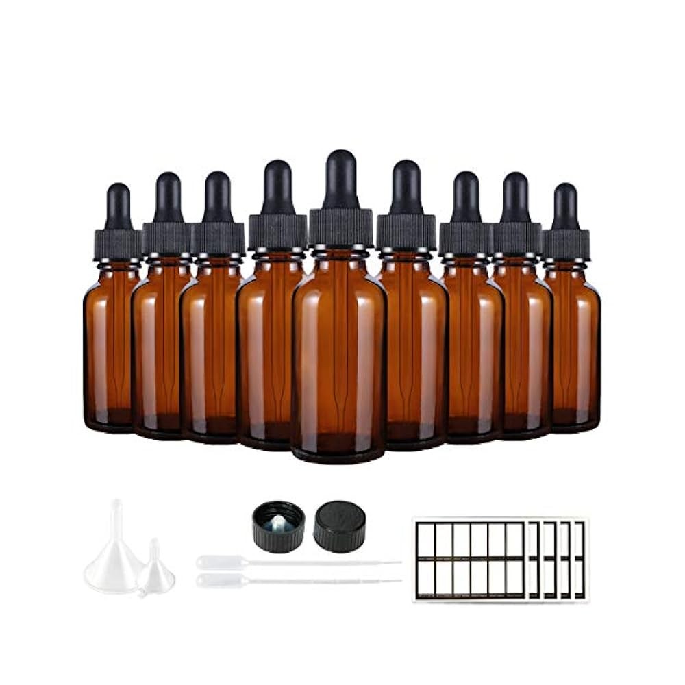 1 Oz Eye Dropper Bottle(48 Pack) Eternal Moment 30ml Amber Glass Bottles With