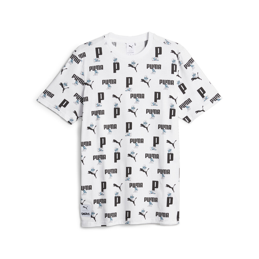 Puma X The Smur Graphic Crew Neck Short Sleeve T-Shirt Mens White Casual Tops 62