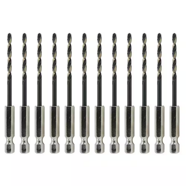 1/8 in. Quick Change Drill Bit Set (12-Piece) – Hex Shank, Precision