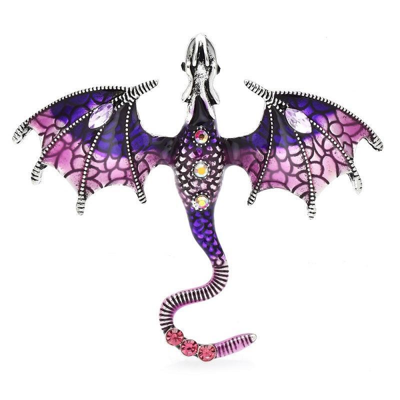 Enamel Dragon Brooches Unisex Rhinestone Animal Party Gifts Accessories Fashion