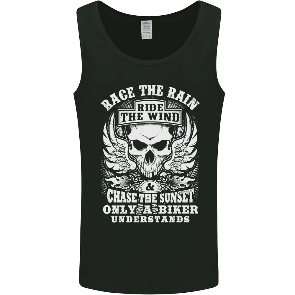 Race the Wind Biker Motorcycle Motorbike Mens Vest Tank Top