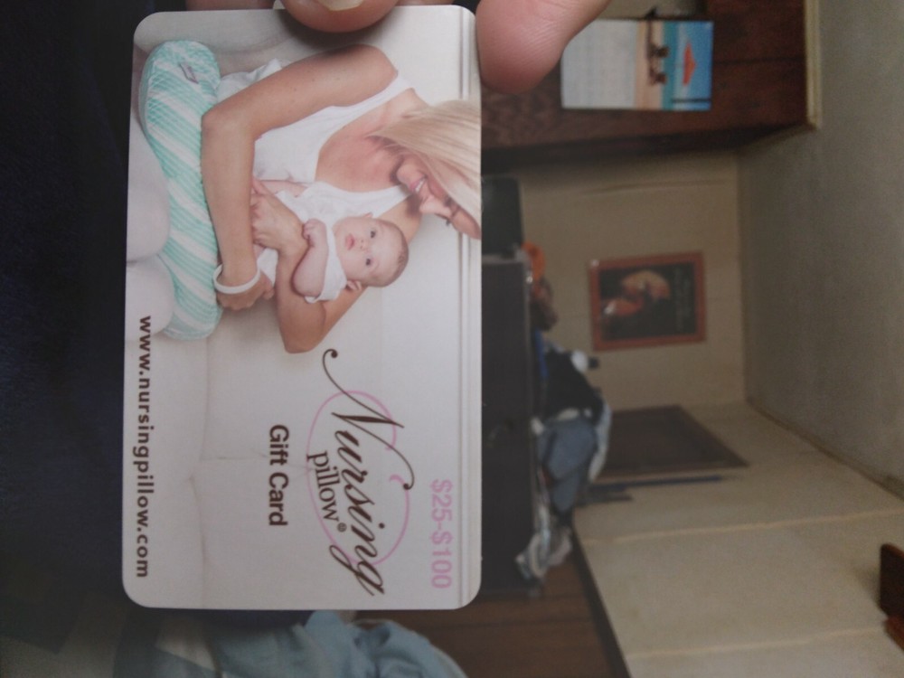 nursing pillow gift card. For baby to lay on while nursing