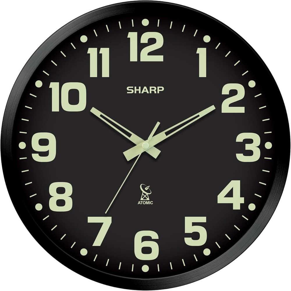 Atomic Analog Wall Clock Glow In Dark 12