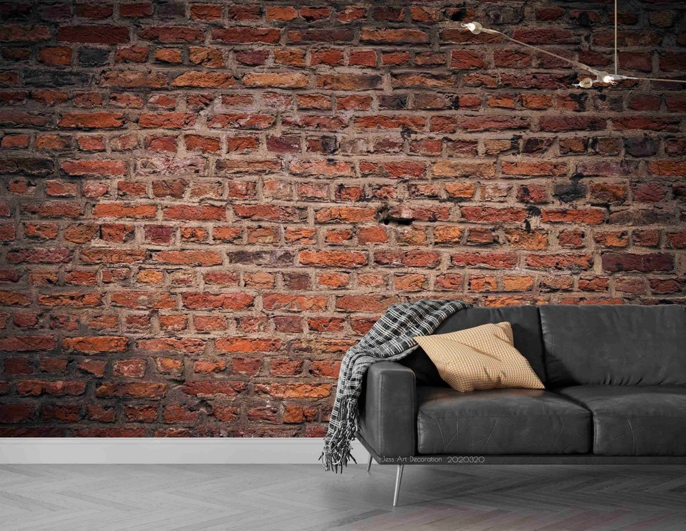3D Red Brick Wall Architecture Wall Murals Wallpaper Murals Wall Sticker