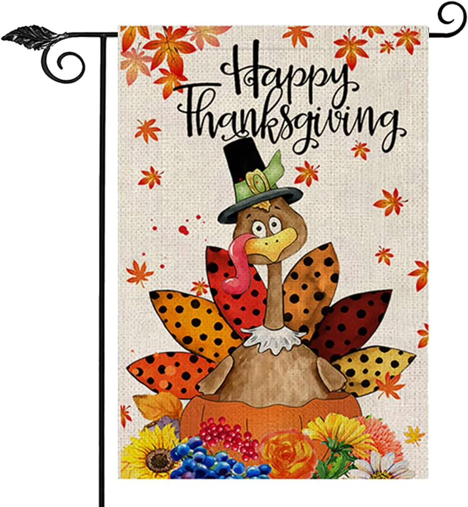 Happy Thanksgiving Garden Flag 12.5x18 Inch Be Thankful Fall Decor