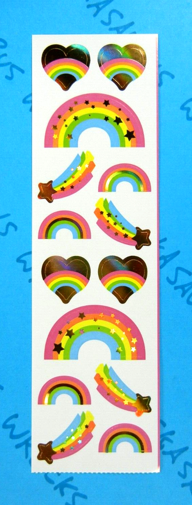 Gold Rainbow Stars Mrs. Grossman's Sticker Sheet