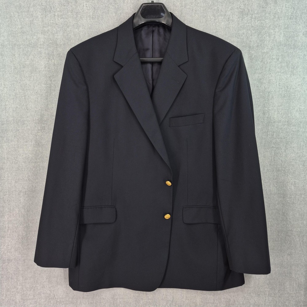 Brooks Brothers Loro Piana Wool Blazer Mens 50R Navy Gold Button Brooksease