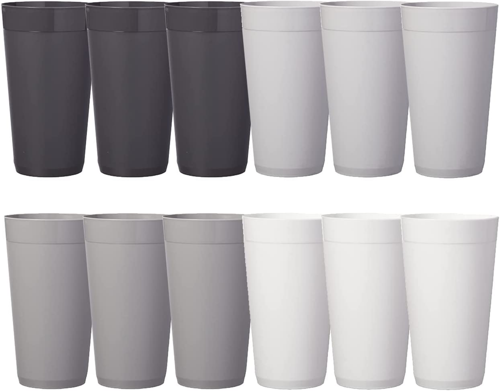 Newport 20 Ounce Unbreakable Plastic Stackable Water Tumblers in Grey Stone | Se
