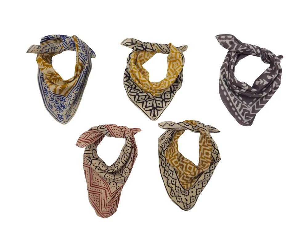 5-Pack Organic Cotton Bandanas – Soft Cowboy Scarves & Neckerchiefs