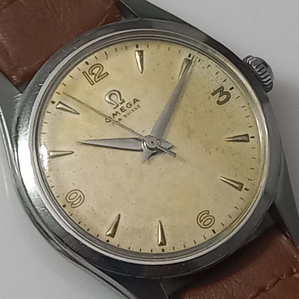 Vintage 1950s Omega Cal 283 Ref 2537-4 Manual Wind 35mm Stainless Steel Watch