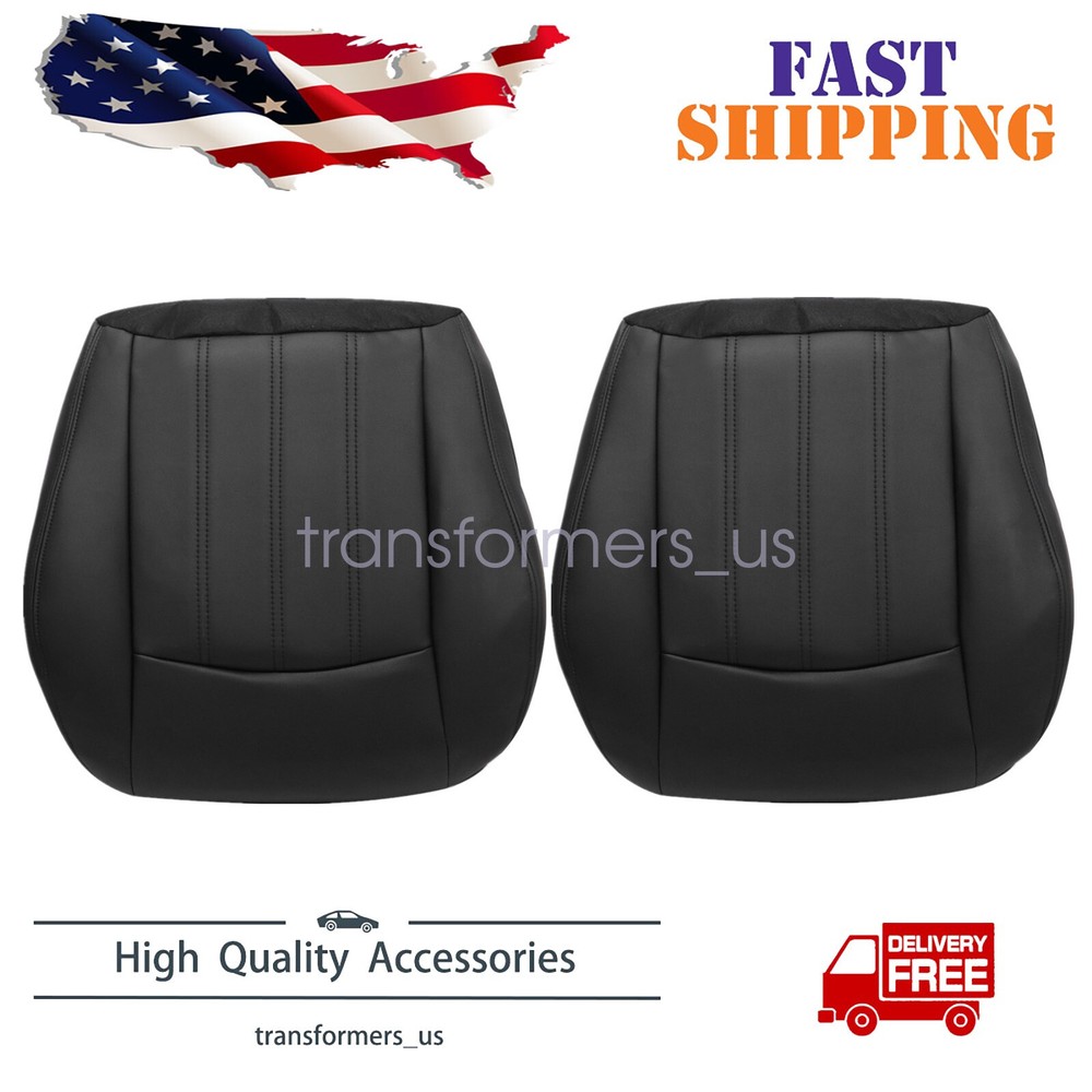 New Fits 2005-2010 Chrysler 300C Driver & Passenger Bottom Seat Cover Black