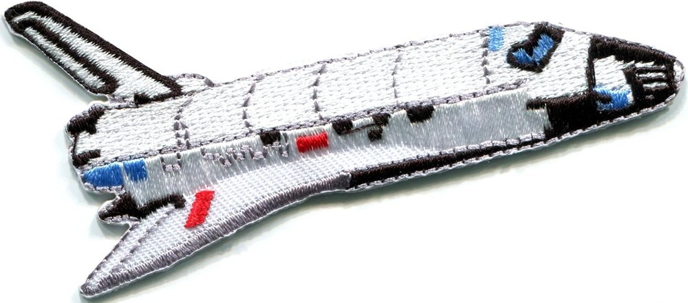 Space Shuttle Rocket UFO Embroidered Iron-On Patch for Outer Space Enthusiasts