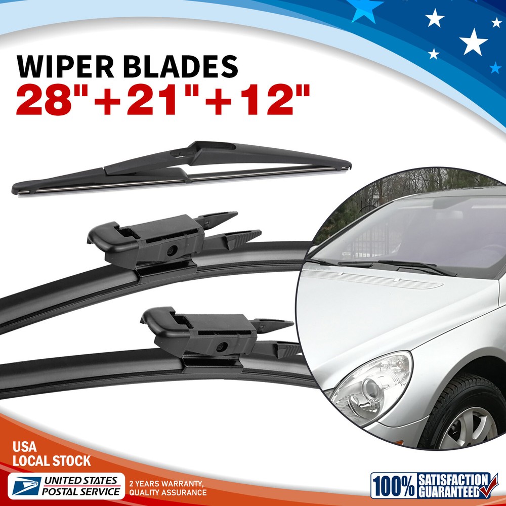 Front + Rear Wiper Blades Set All Season Highly clean 28