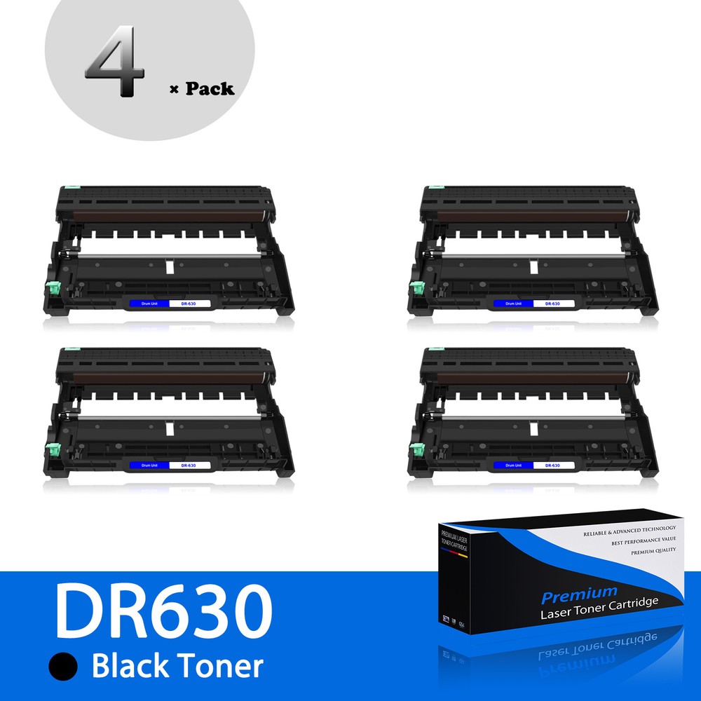 4PK Black Drum Unit DR630 DR-630 Compatible With Brother DCP-L2500D HL-L2340DW