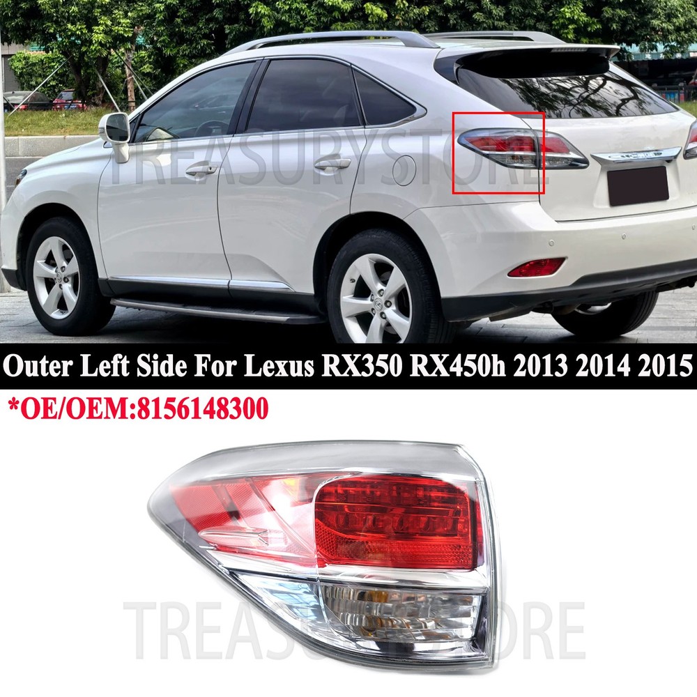 For Lexus RX350 RX450h 13-15 Left Side Outer Tail Light Lens And Housing W/ Bulb