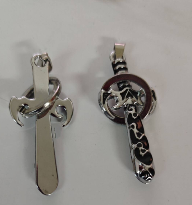 Free shipping of 10pcs cross couple titanium steel pendants 53x24mm