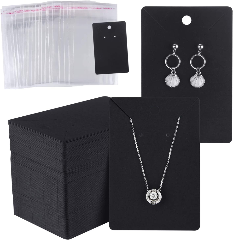 MIAHART 150 Set Earring Display Card with 150 Pcs Self-Seal Bags, Earring Holder