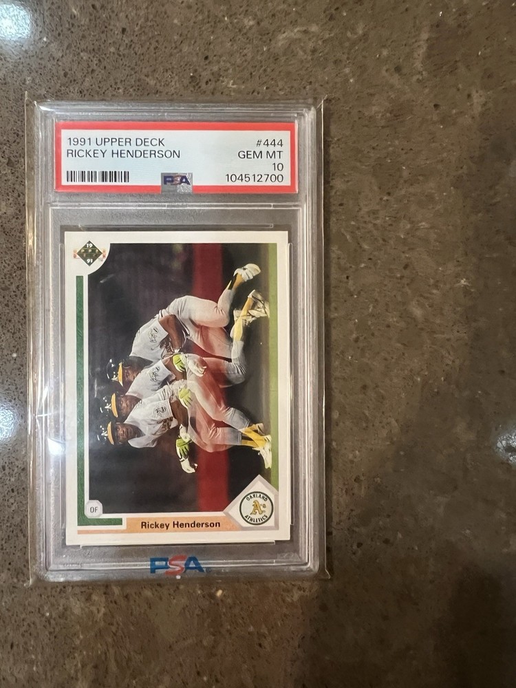 1991 Upper Deck Rickey Henderson #444 PSA 10 Oakland Athletics Baseball