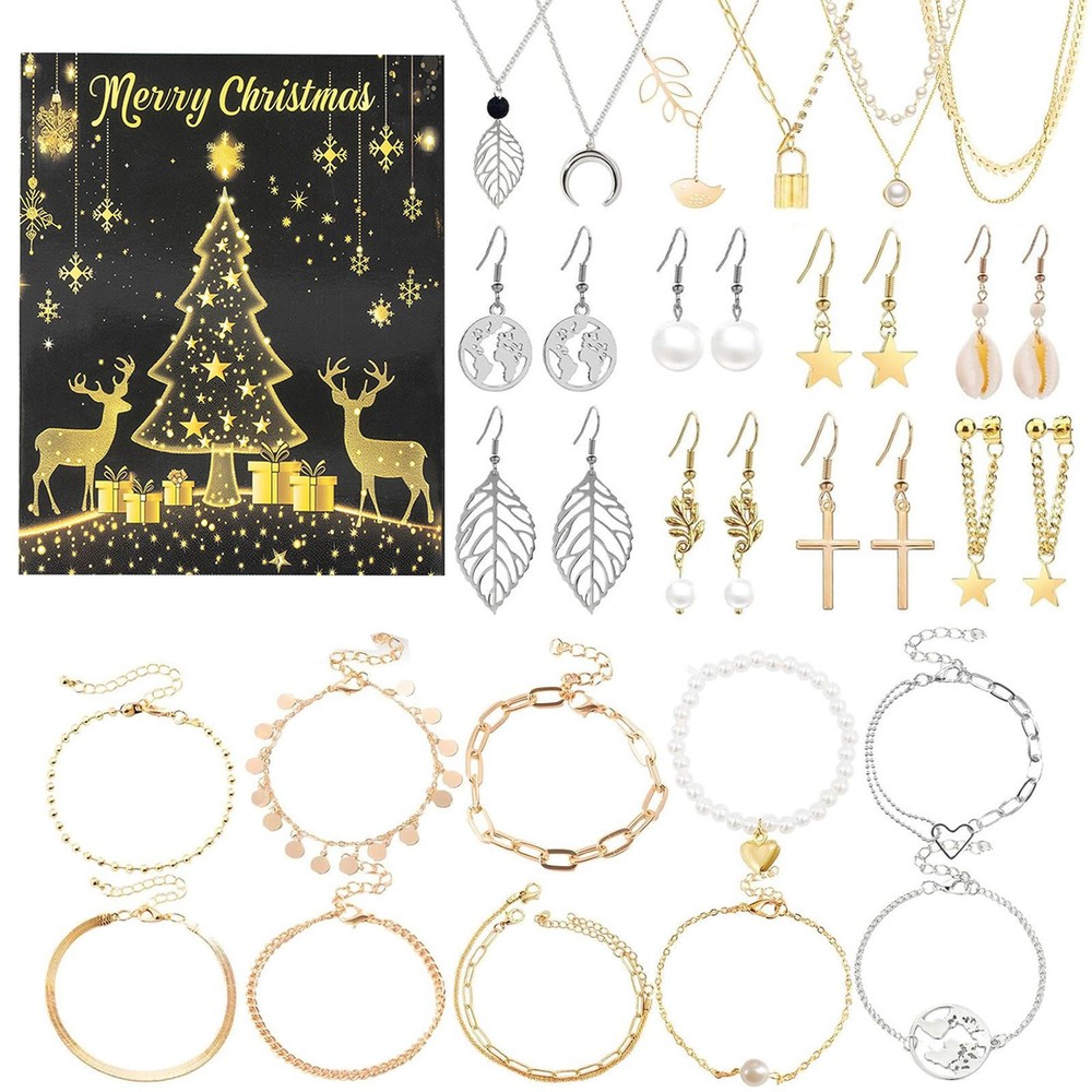 Christmas Gift Advent Calendar 2024 Jewelry 24 Days Countdown Gift Set