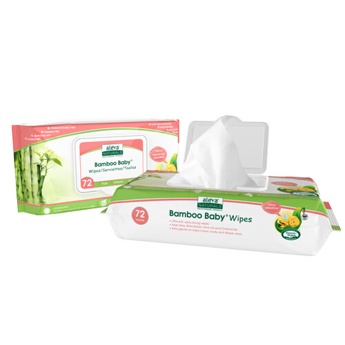 Bamboo Baby Wipes  72 Ct, Sensitive By Aleva Naturals