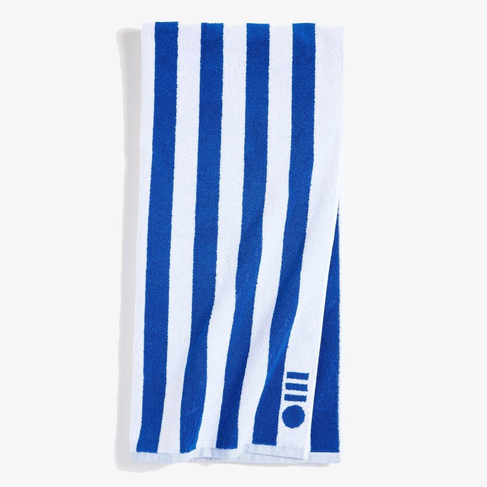 Solid & Striped Blue White Soft Cotton Nautical Beach Towel