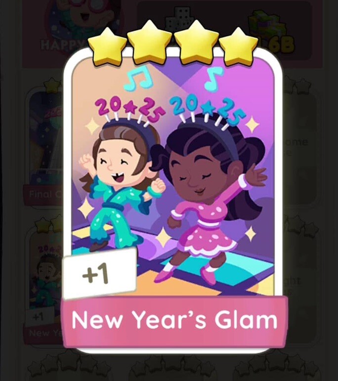 New Year’s Glam - Monopoly Go - Sticker - 4Star⭐️